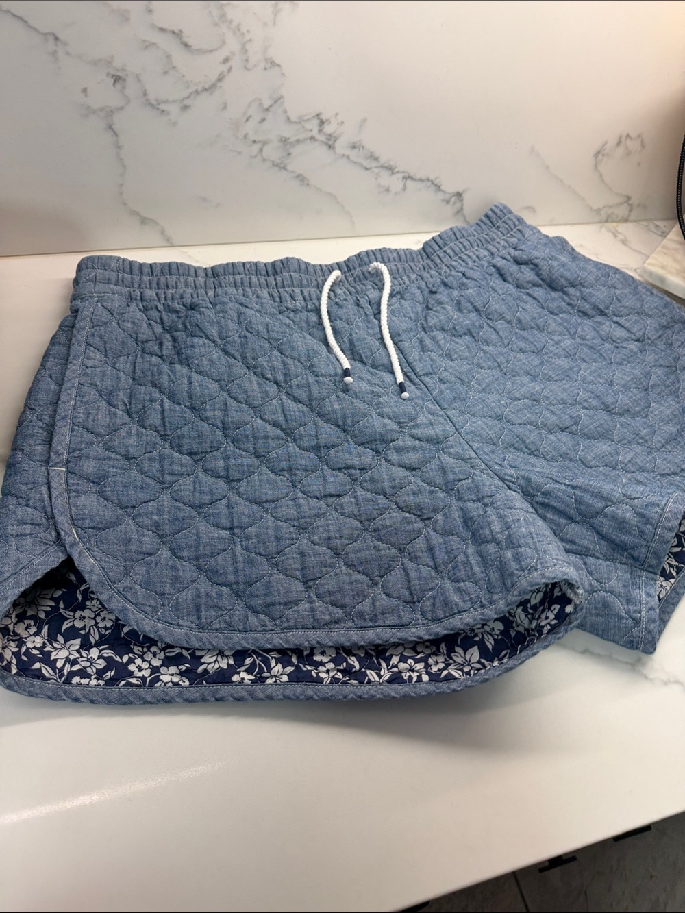 Polo by Ralph Lauren Quilted Light Blue Drawstring Athletic Shorts